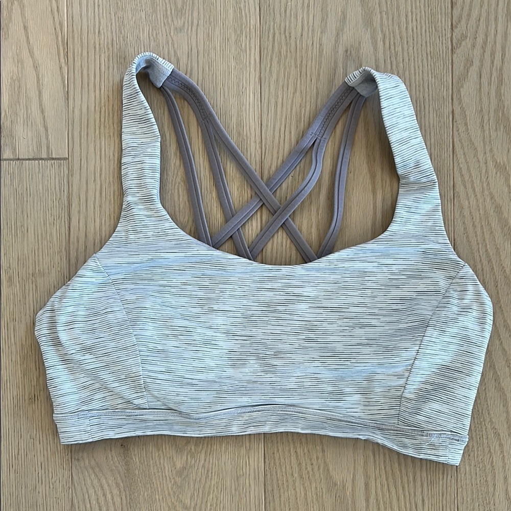 Lululemon Women's Gray Strappy Sports Bra Size 8